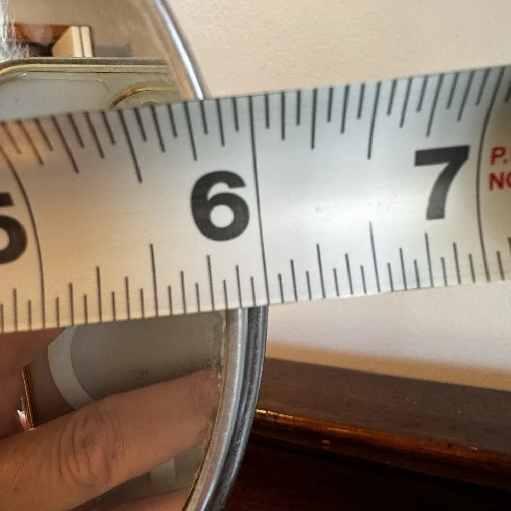 Vintage Two Sided Pedestal Mirror Ceramic Metal 11.75